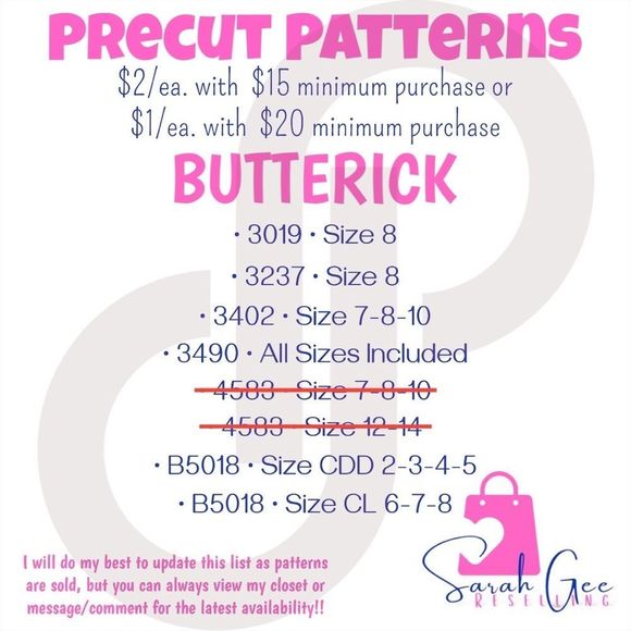 INCREDIBLE SEWING PATTERNS SALE!! PLEASE READ DESCRIPTION!! MUST GO!!! - Picture 2 of 5